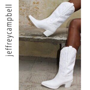 Jeffrey Campbell DAGGET White Heeled Boot Size 9